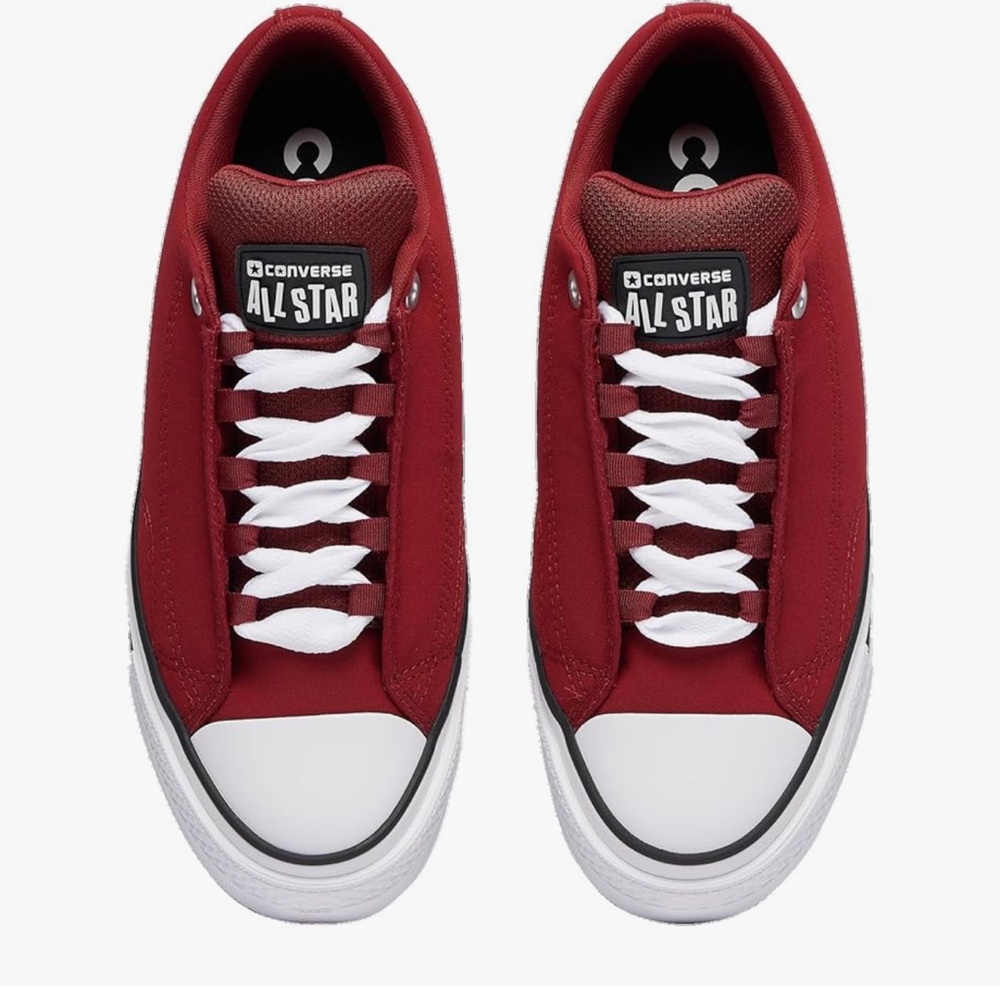 Converse All Star Low Top Sneakers in Burgundy with White Accents